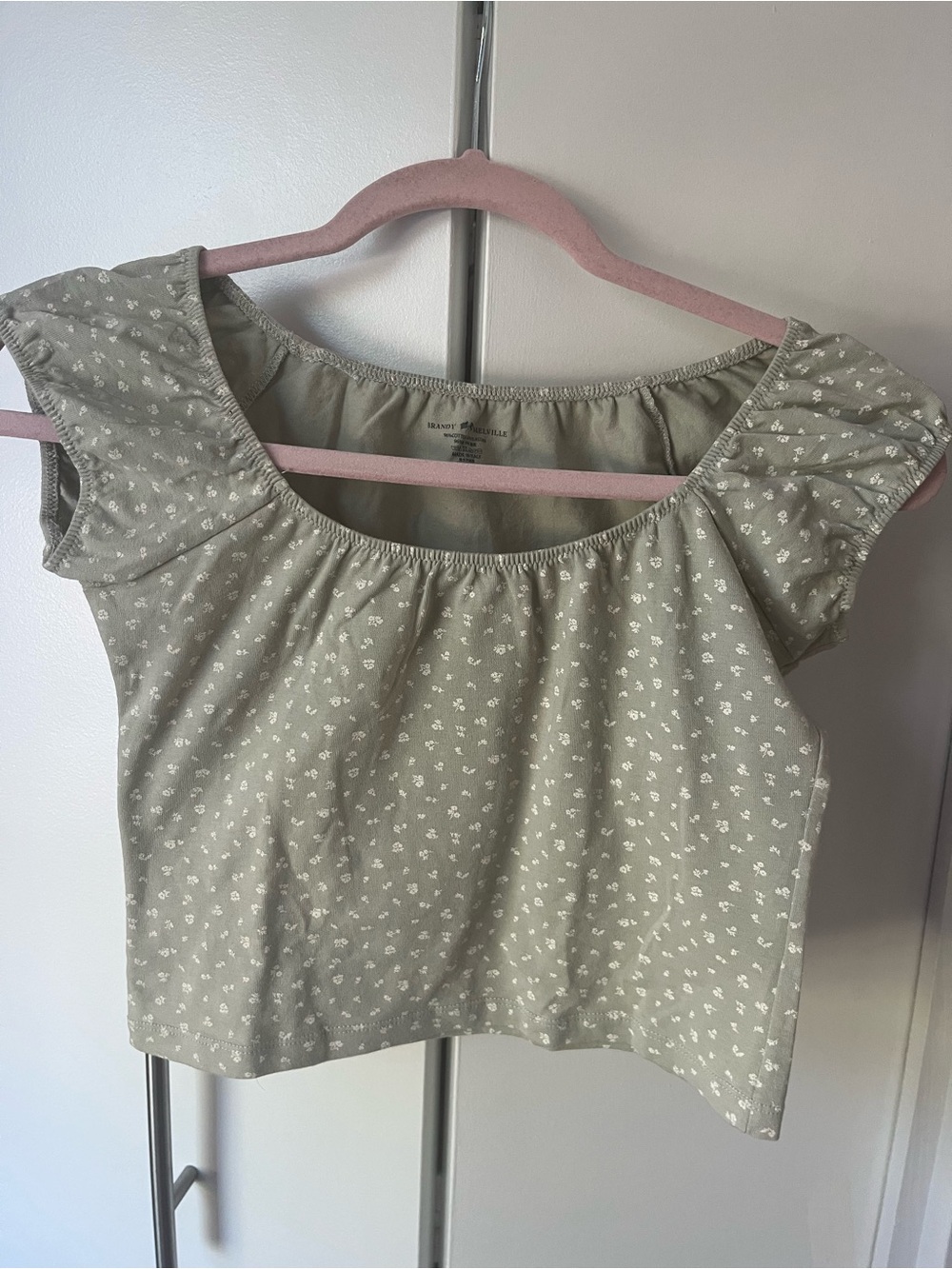 Brandy Melville - Sage Floral Cap Sleeve Top